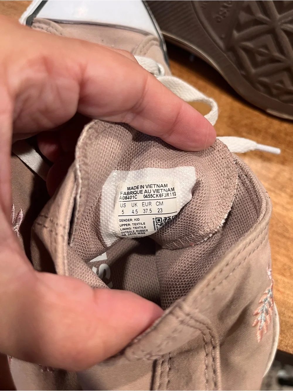 Converse High Top Sneakers - Light Taupe with White Accents